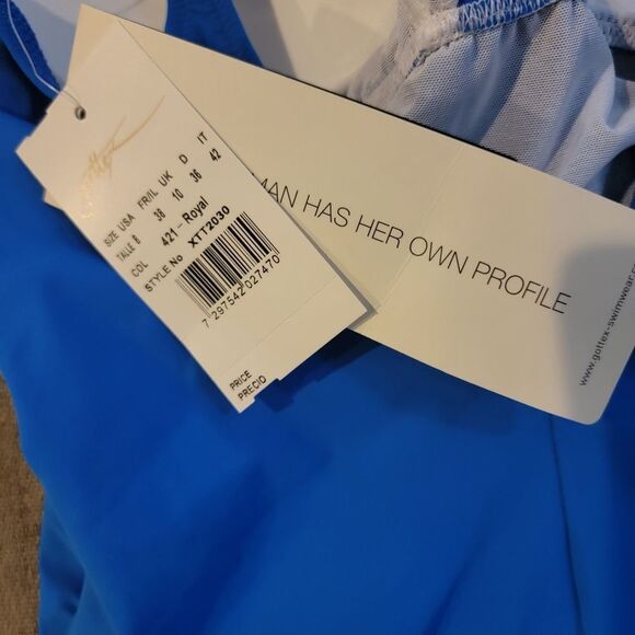 Gottex Royal Blue Women's Ruched and Twisted One-Piece Swimsuit Size 8 - Picture 9 of 14